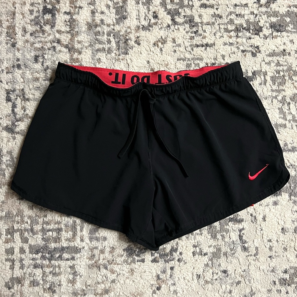 Nike Women's Black and Red DRI-FIT Shorts